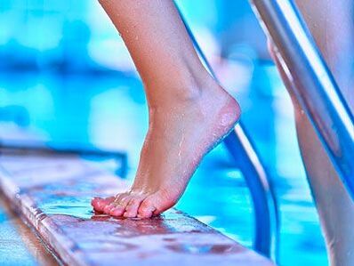 Fungal toenail infections can occur in swimming pools